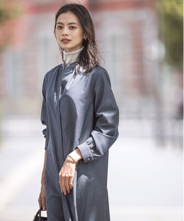 J.PRESS LADIES 【洗える】T/W/R ウォッシャブル ワンピース ネイビー系