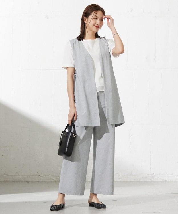 J.PRESS LADIES L 【接触冷感】コットンスムース カフス袖 カットソー ホワイト系