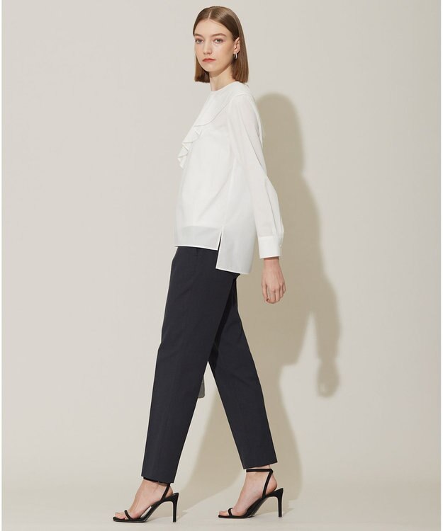 ICB L 【洗える】クリーンブロード ラッフルデザインブラウス オフホワイト系