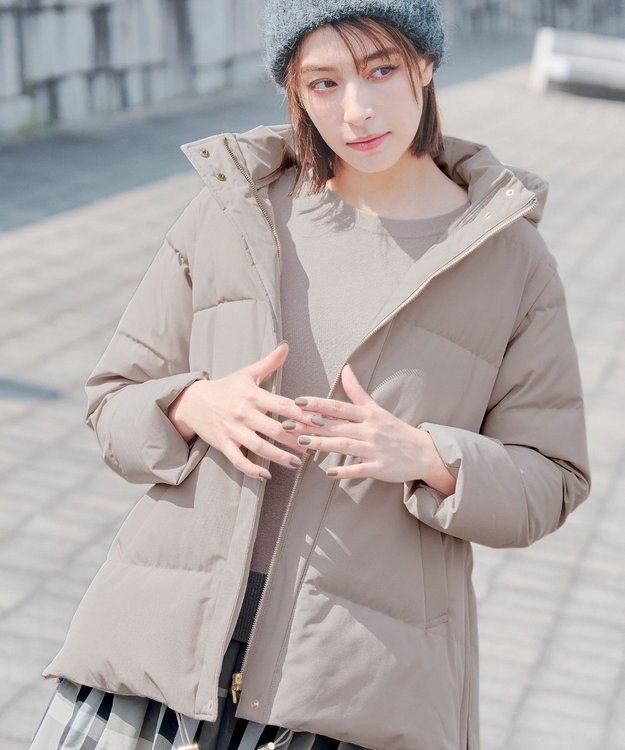 Tiaclasse 【安田美沙子さん着用・4way】ストレッチタフタショートダウン アイボリー