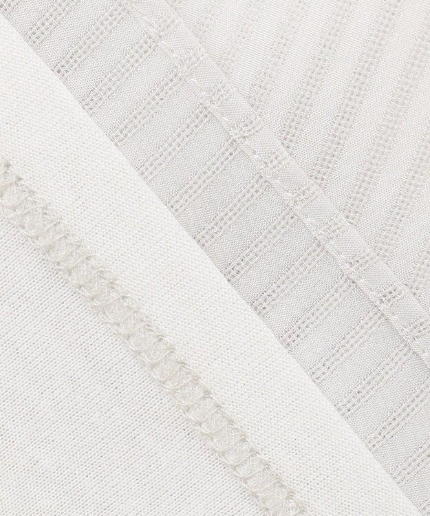 J.PRESS LADIES L シャドーストライプ ボウタイ風 カットソー グレージュストライプ系