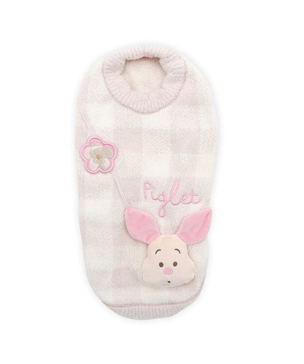 PET PARADISE ディズニー くまのプーさん ピグレット ポシェット ニット 小型犬 ホワイト×ピンク