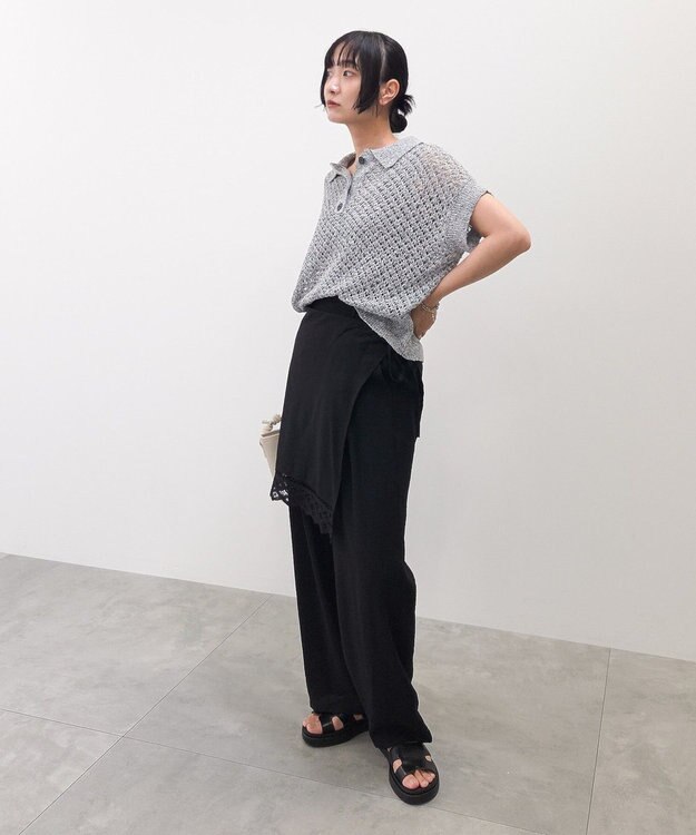 Green Parks ラップ付きパンツ Black