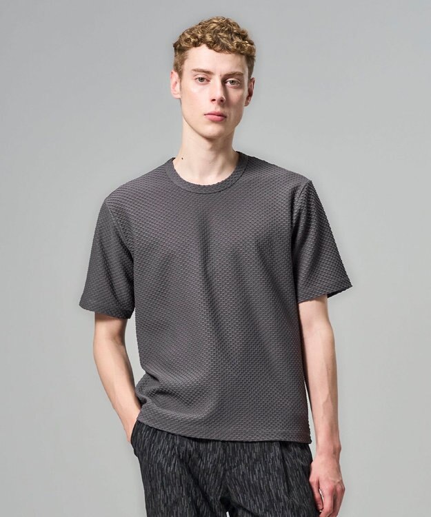 JOSEPH HOMME 【新素材】リュクスジャガード　クルーネック半袖カットソー グレー系