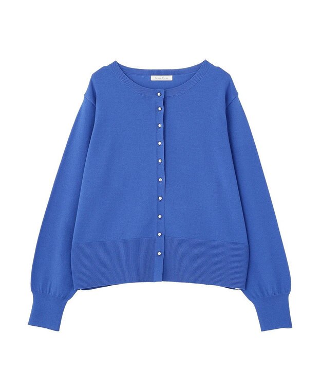 Green Parks 金釦コンパクトニットカーディガン Blue