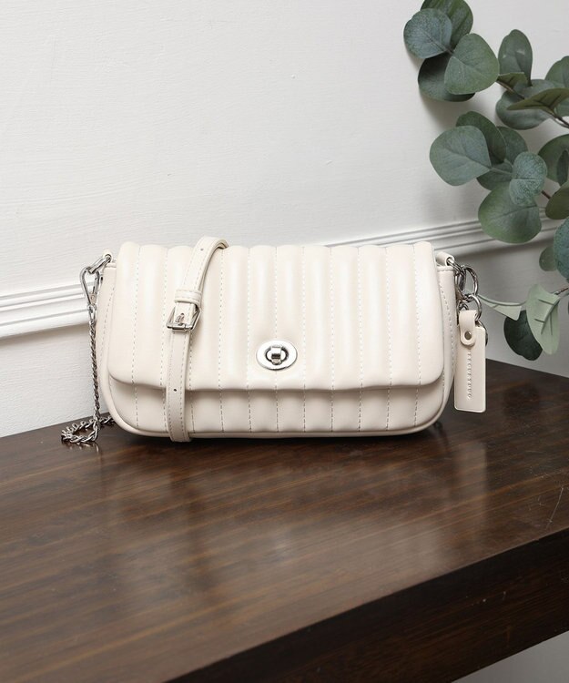 style code 【MERCURYDUO/マーキュリーデュオ】ストライプキルティング　フラップショルダーバッグ アイボリー