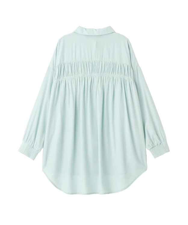 YECCA VECCA バックギャザーロングシャツ Mint