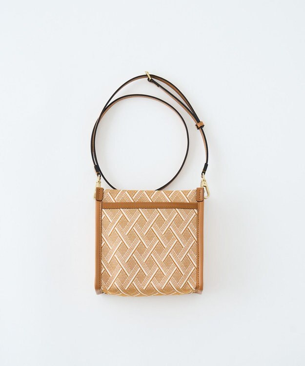 MIYABIYA LAQUOH クロス柄ジャガードショルダーバッグ ベージュ