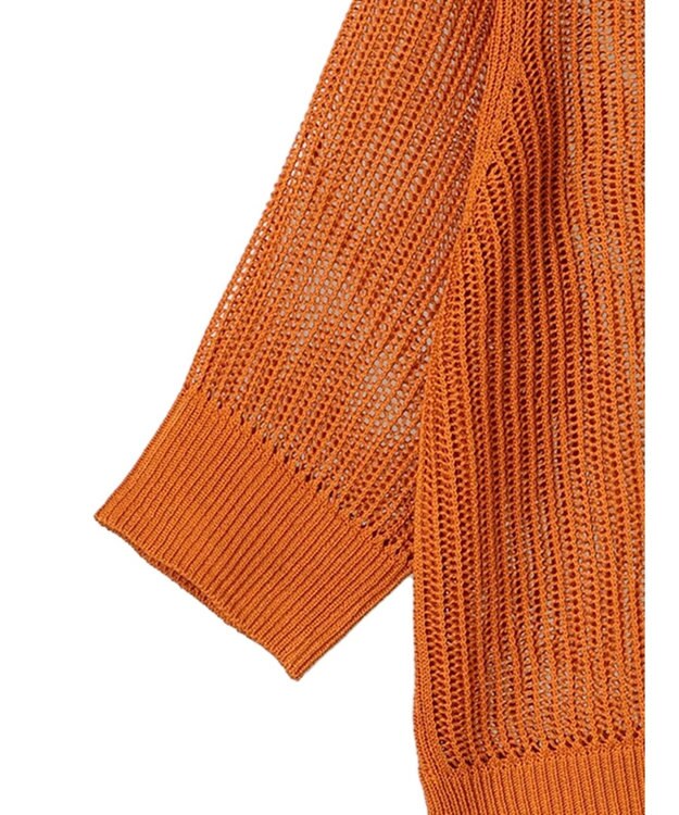 Green Parks Ｚｉｐ付メッシュカーディガン Orange
