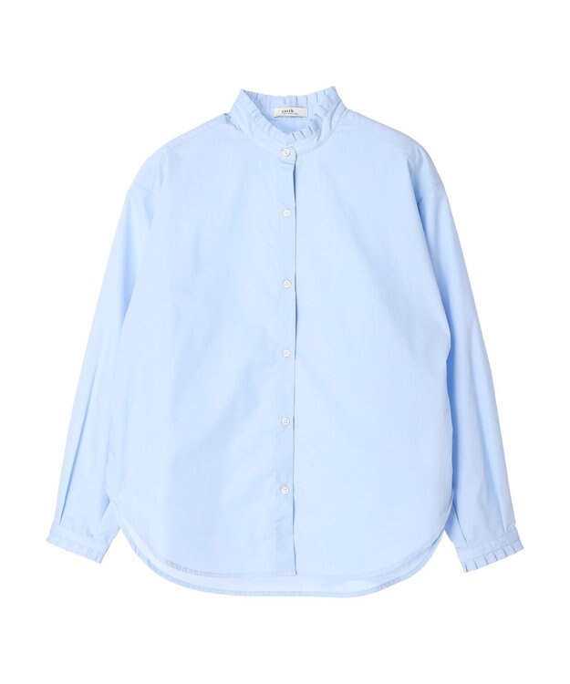 earth music&ecology Ｔ／Ｃ　スタンドフリルブラウス Sax