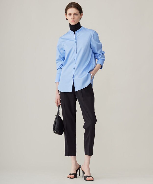 ICB 【洗える】ウール2WAYストレッチ ドロストパンツ ブラック系