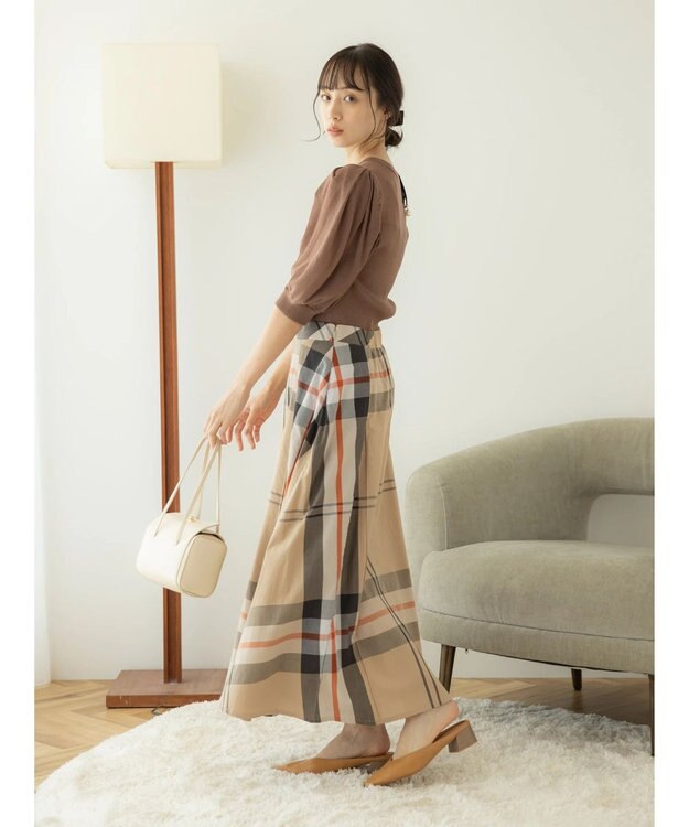 earth music&ecology シアーパワショルニットプルオーバー Mocha