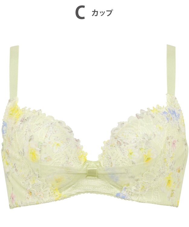 WACOAL 【リボンブラ 脇すっきり】 ブラジャー 脇高設計 着やせシルエット 谷間をメイクしてキープ Gカップまで対応 大きいサイズ レディース BRB433 /ワコール メロン