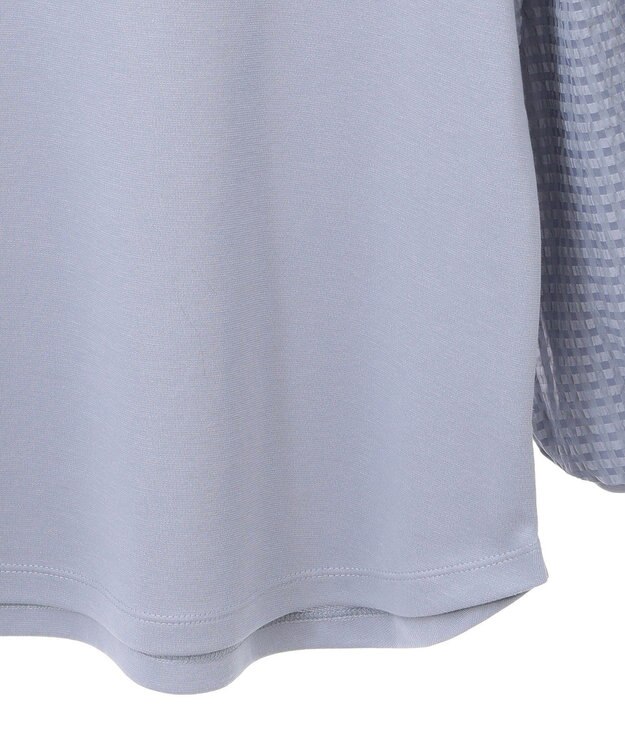 earth music&ecology シアーチェックスリーブプルオーバー Sax