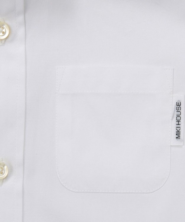 MIKI HOUSE HOT BISCUITS 【ミキハウス】【110-130cm】 ブロード素材の長袖シャツ 白