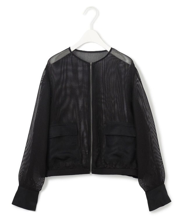 ICB 【洗える】Ta/Peメッシュ ブルゾン ブラック系