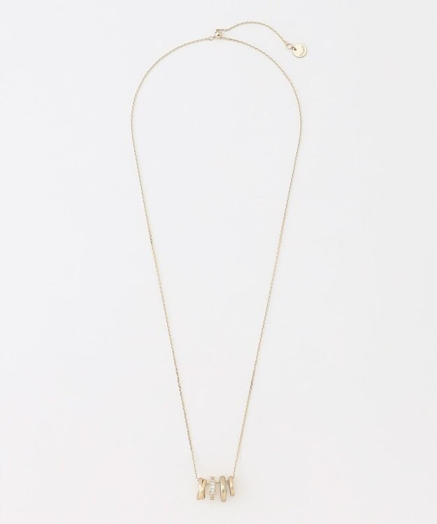 J.PRESS LADIES ジルコニア ビジューリング ネックレス ケシウスゴールド系