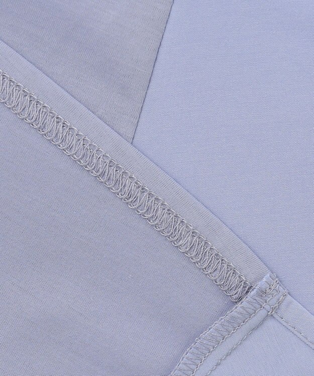 ICB L 【洗える】 タイプライタージャージーコンビ ペプラムプルオーバー サックスブルー系