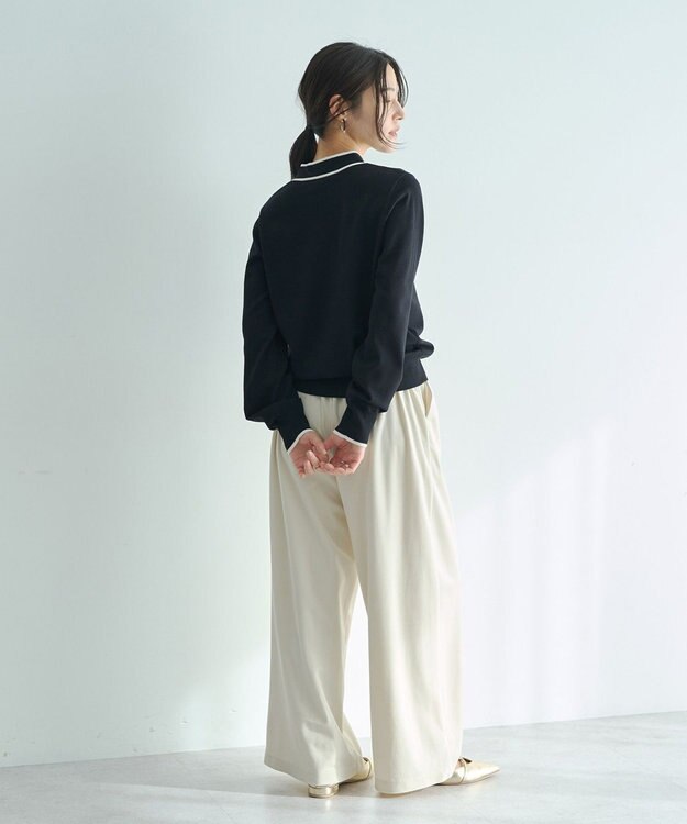 YECCA VECCA 配色ボウタイニット Ivory