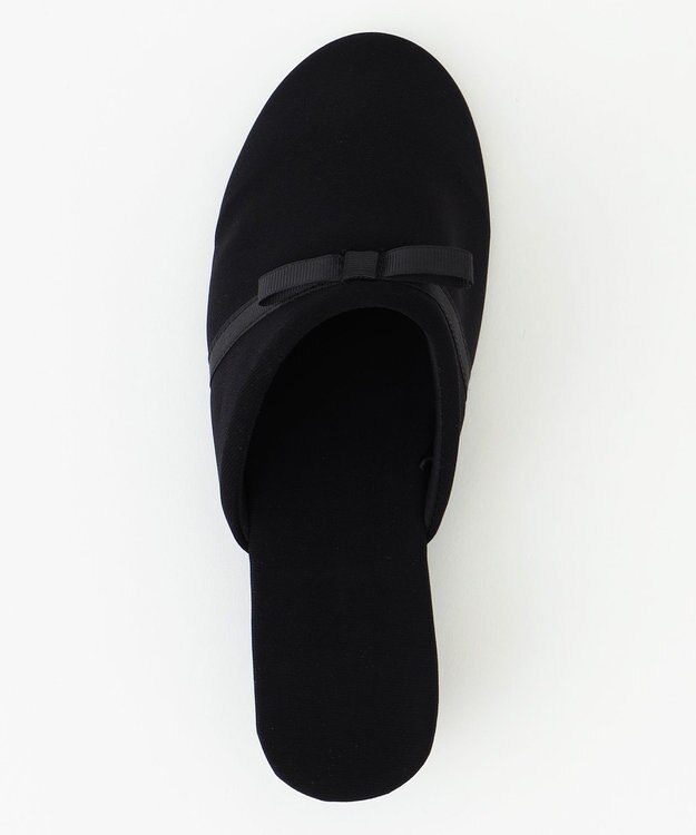 ANY 【巾着ポーチ付き】リボンヒールスリッパ ブラック