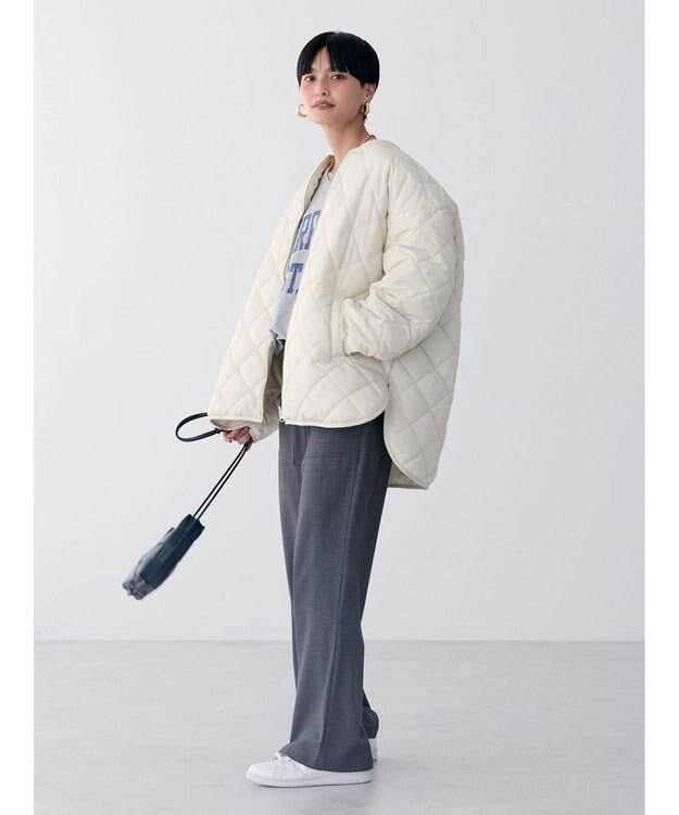 AMERICAN HOLIC 軽ポカリバーシブルキルティングコート Ivory