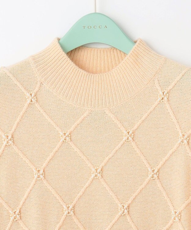 TOCCA 【洗える】PEARL BOUQUET KNITDRESS ニットドレス ベージュ系