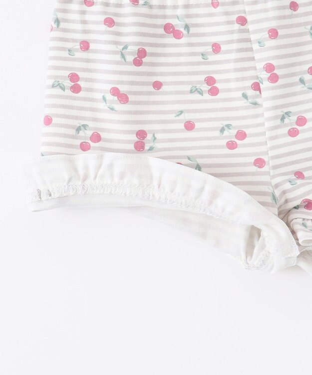 ANY KIDS 無地/総柄 1分丈スパッツ ボーダー（さくらんぼ）