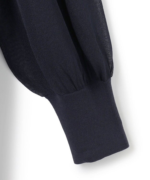 ICB L 【洗える】ウールブレンドスムース ニットワンピース ネイビー系