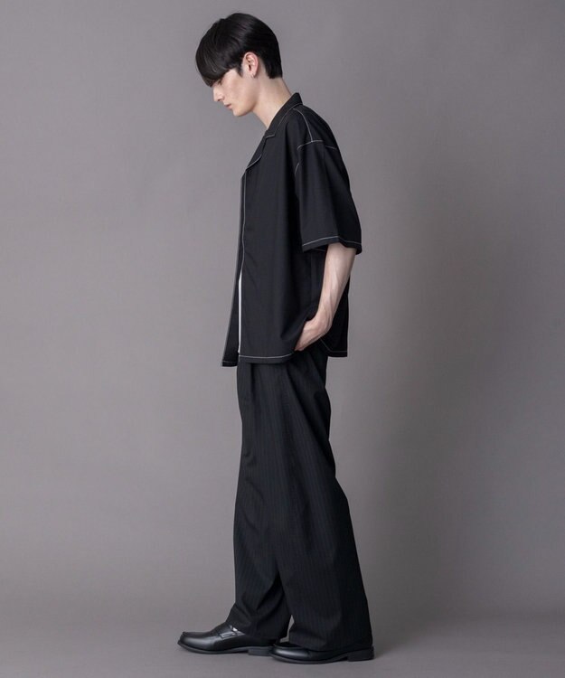 WEGO 【ユニセックス着用ITEM/SMLサイズ展開】 TRオープンカラーシャツ（SS） ブラックその他