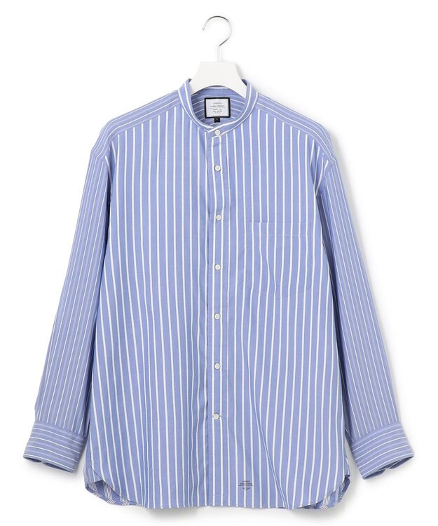 J.PRESS YORK STREET 【UNISEX】クレイジーストライプ バンドカラーシャツ ネイビー系7