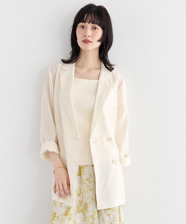 YECCA VECCA 2wayスクエアノースリーブニット Ivory