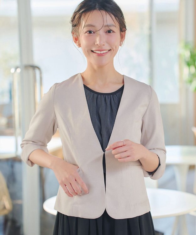 Tiaclasse L カラーレスサマージャケット グレージュ