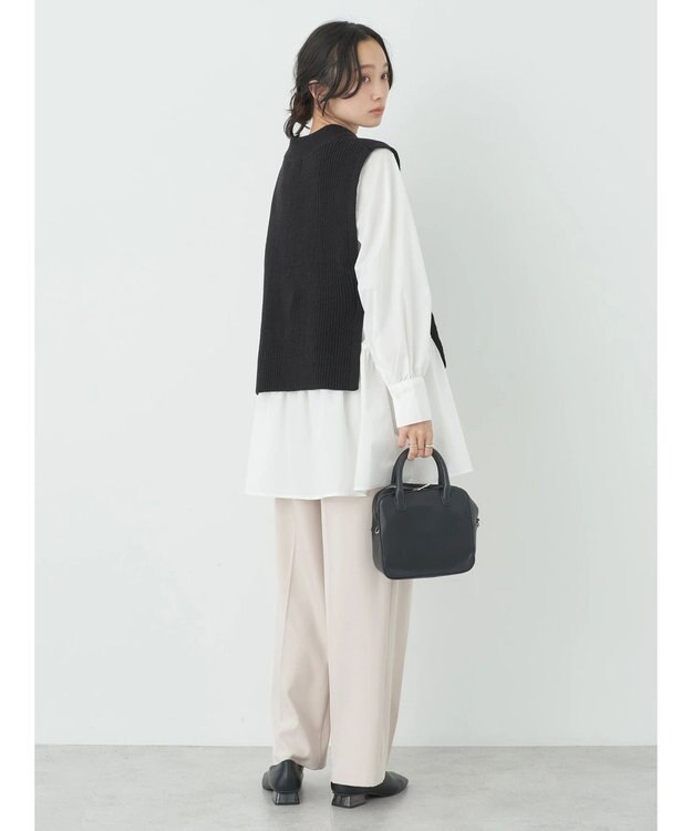 earth music&ecology ＳＥＴ２点　ベスト＋チュニックブラウス Black