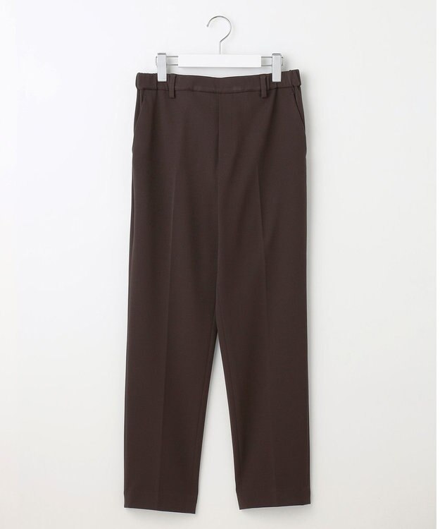 自由区 【撥水加工・洗える】TRギャバ裏起毛テーパード パンツ ダークブラウン系