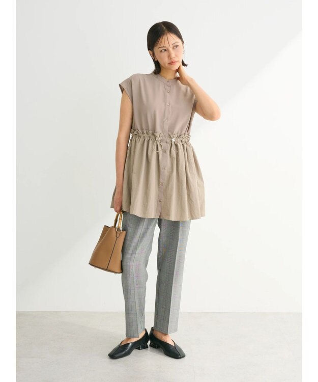 Green Parks 異素材ドッキングチュニック Beige