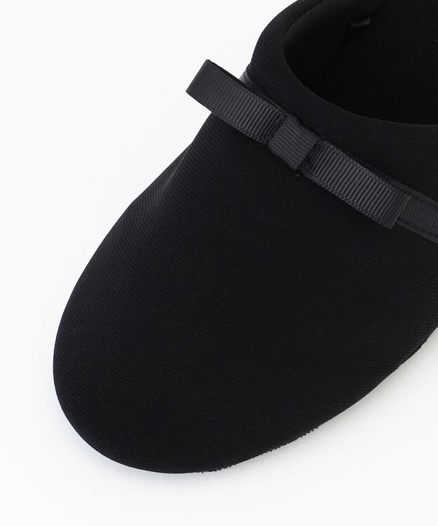 ANY 【巾着ポーチ付き】リボンヒールスリッパ ブラック