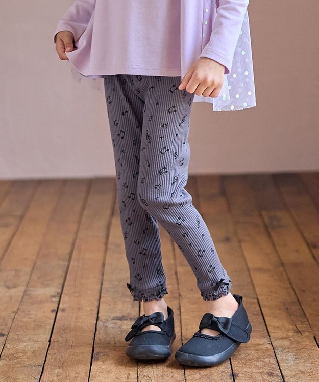 ANY KIDS テレコレギンス チャコール音符