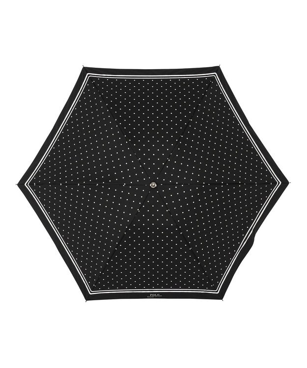 MOONBAT POLO RALPH LAUREN 晴雨兼用日傘 折りたたみ傘 ドット×グログラン／一級遮光 遮熱 UV ブラック