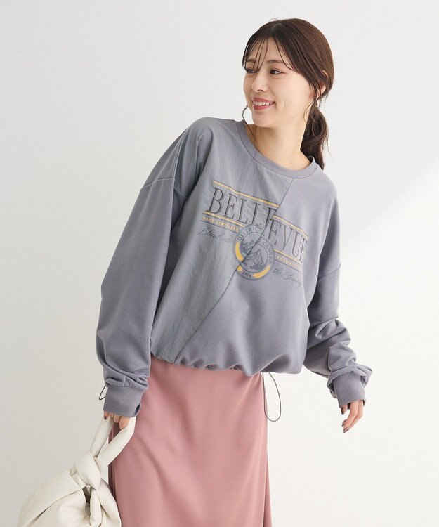 Green Parks リメイク風ナイロンドッキングプルオーバー Gray