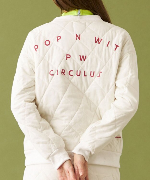 PW CIRCULUS 【裏地付き/防寒】【WOMEN】キルティングスエットプルオーバー ホワイト系