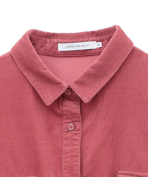 AMERICAN HOLIC Ｗポケットコーデュロイシャツ Pink