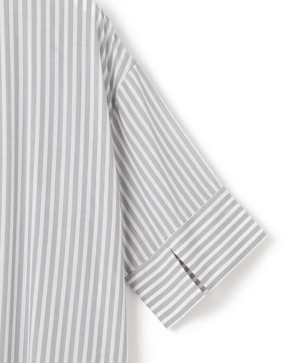 ICB 【接触冷感・洗える】 キュプラローンストライプ ワンピース ティールグレーストライプ系