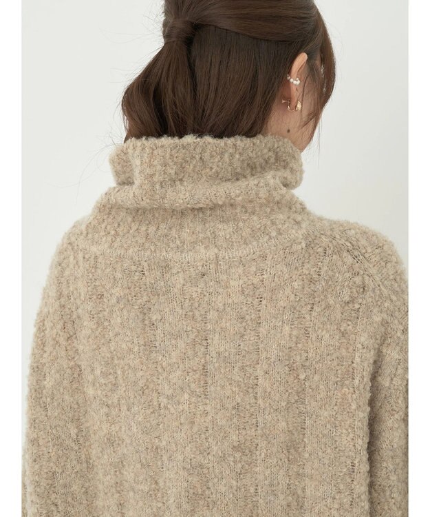 earth music&ecology ブークレハーフジップミニワンピース Mocha