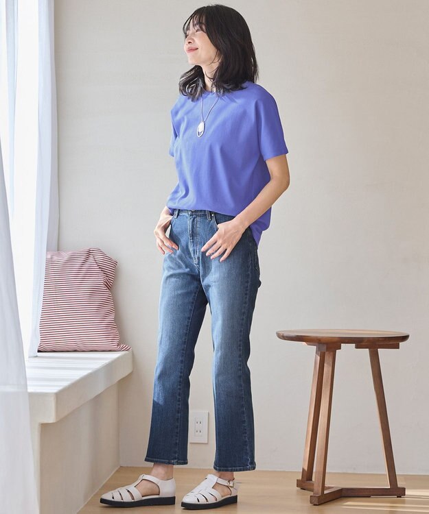 ANY 【洗濯機可/ストレッチ】デニムフレアパンツ インディゴ