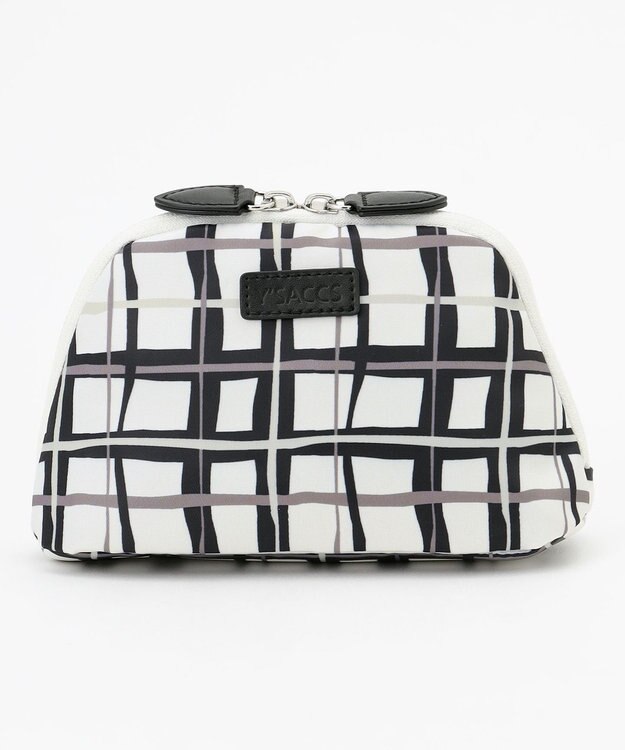 Y'SACCS 総柄プリントハーフムーンポーチ ブラック