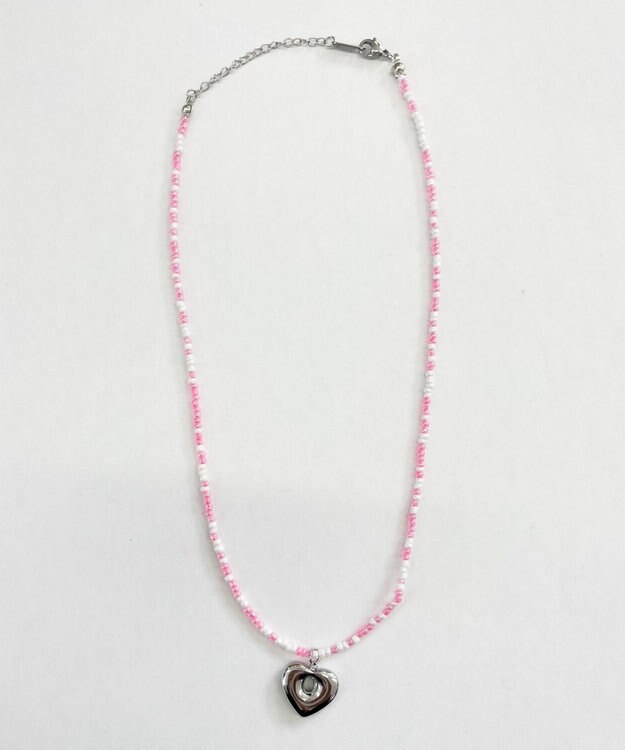 WEGO Lカラービーズハートネックレス 柄4