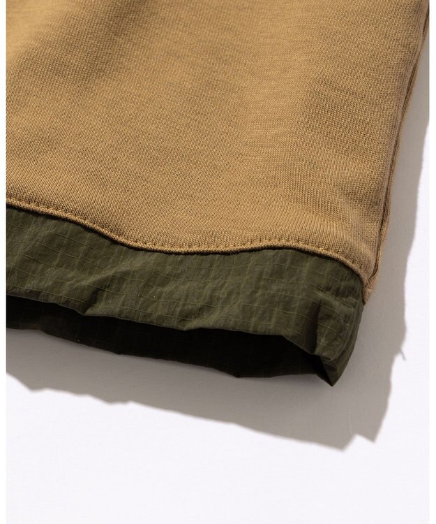 JOSEPH ABBOUD MOUNTAIN 【CREA掲載・テーム ヤルヴィモチーフ・サスティナブル】ビオグレース天竺ｘリップストップTシャツ キャメル系