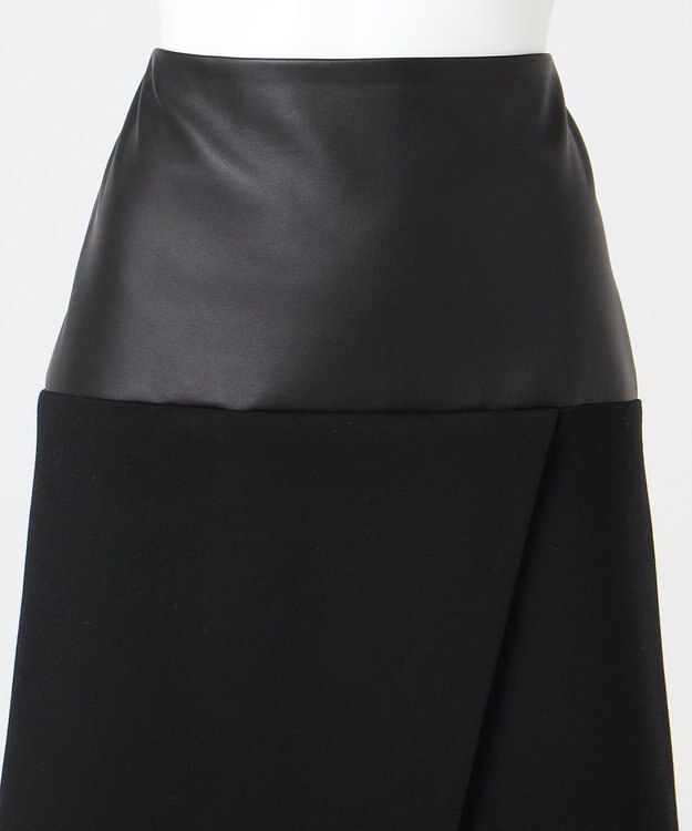 23区 【エステータ】レザードッキング スカート ブラック系