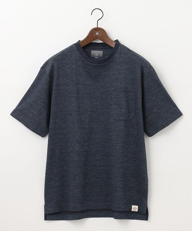 JOSEPH ABBOUD MOUNTAIN 【SPACE／UNISEX】清涼感 リネンハニカム Tシャツ ネイビー系