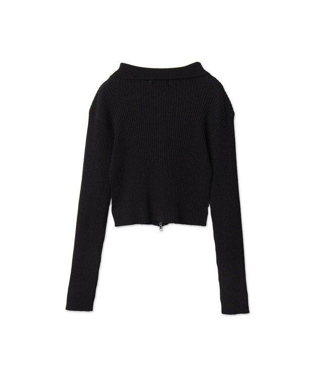 WEGO Wジップコンパクトニットカーデ ブラック